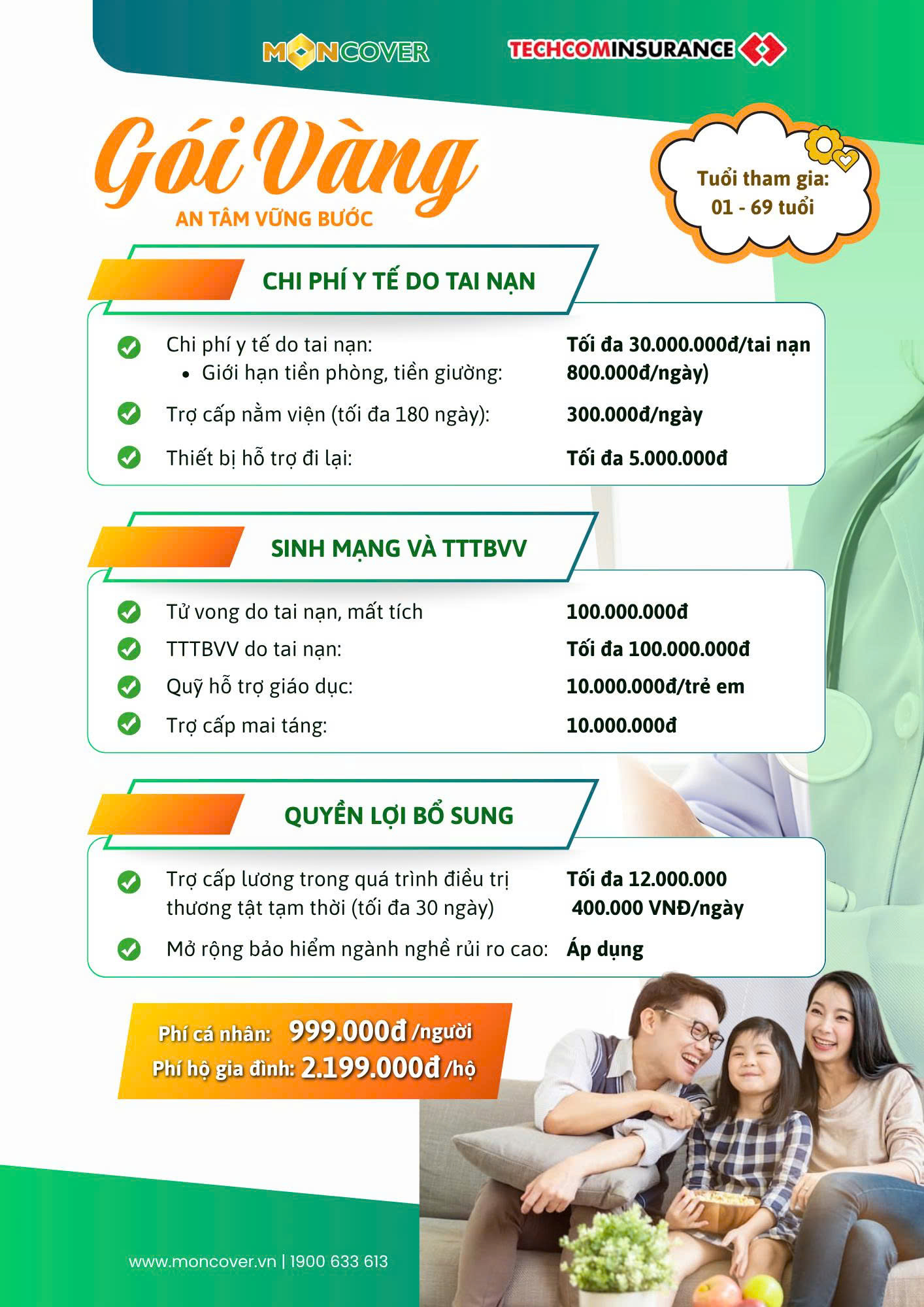 Bảo hiểm tai nạn toàn diện An tâm vững bước
