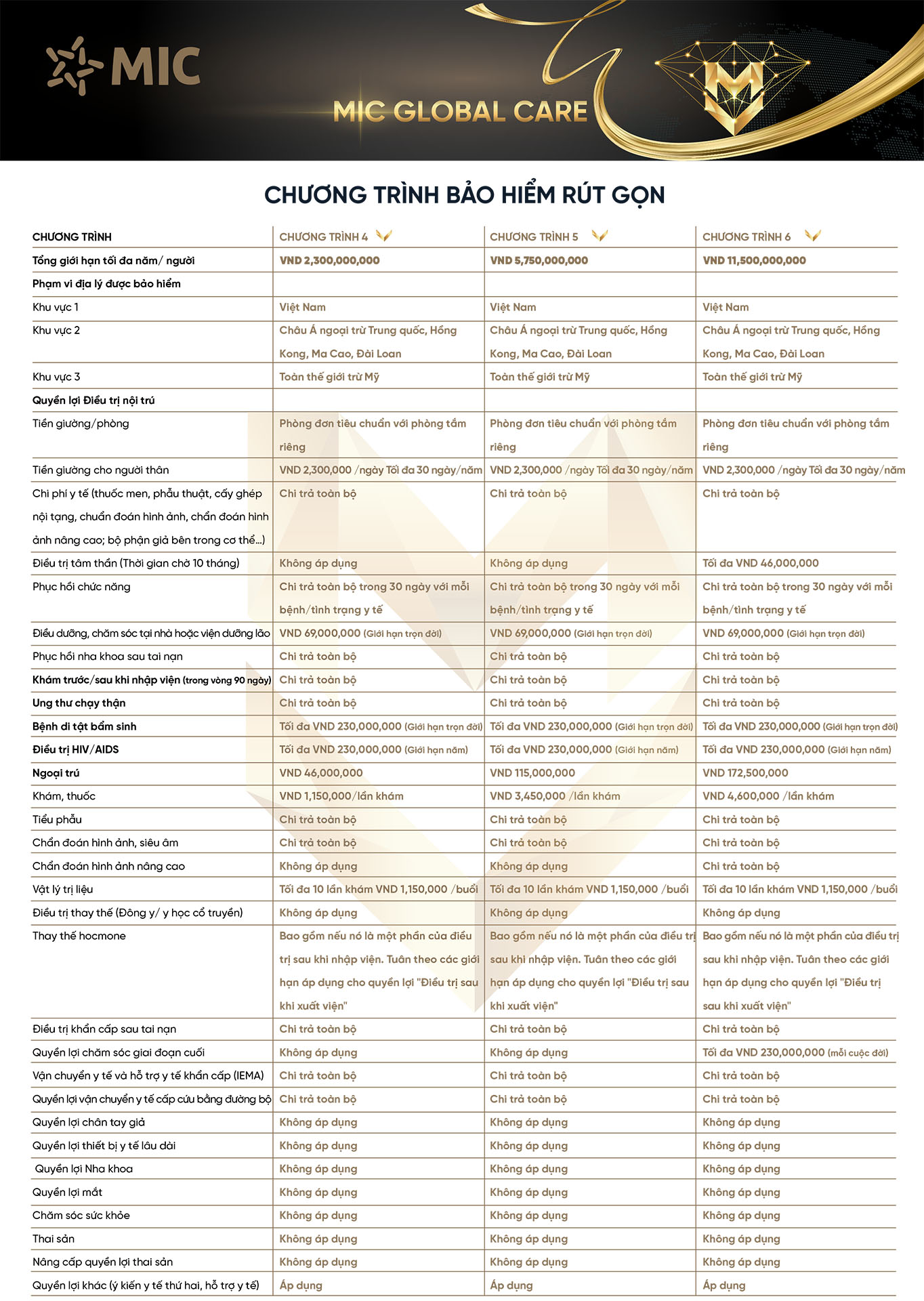 Bảo hiểm sức khỏe toàn cầu MIC Global Care