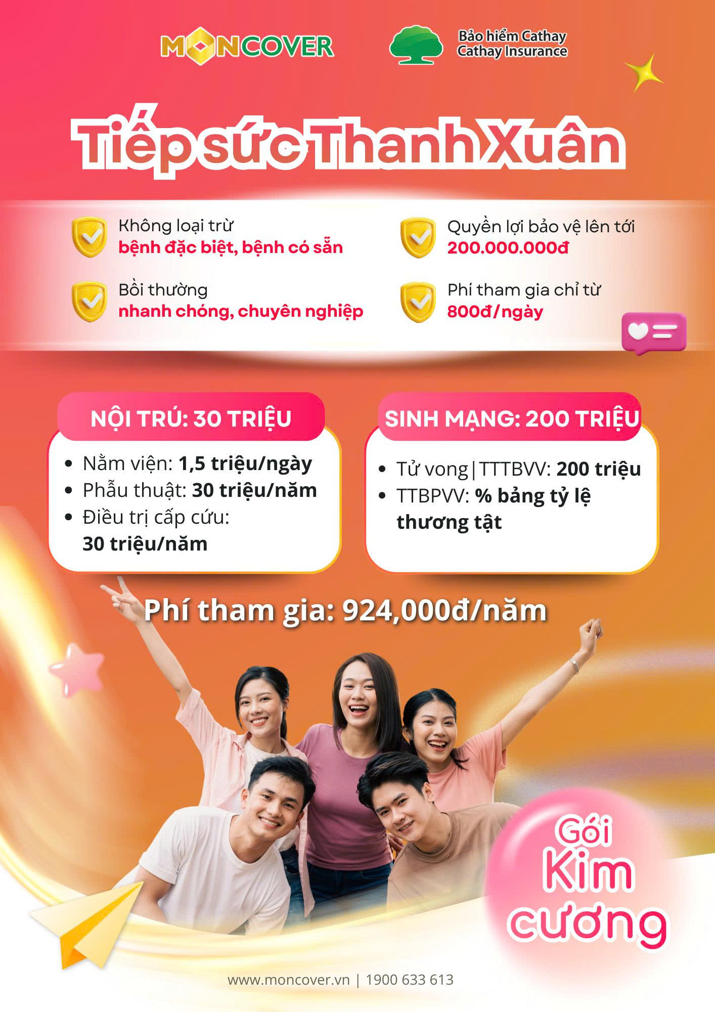 Bảo hiểm Sức khỏe Toàn diện Cathay Care – Chương trình Tiếp Sức Thanh Xuân