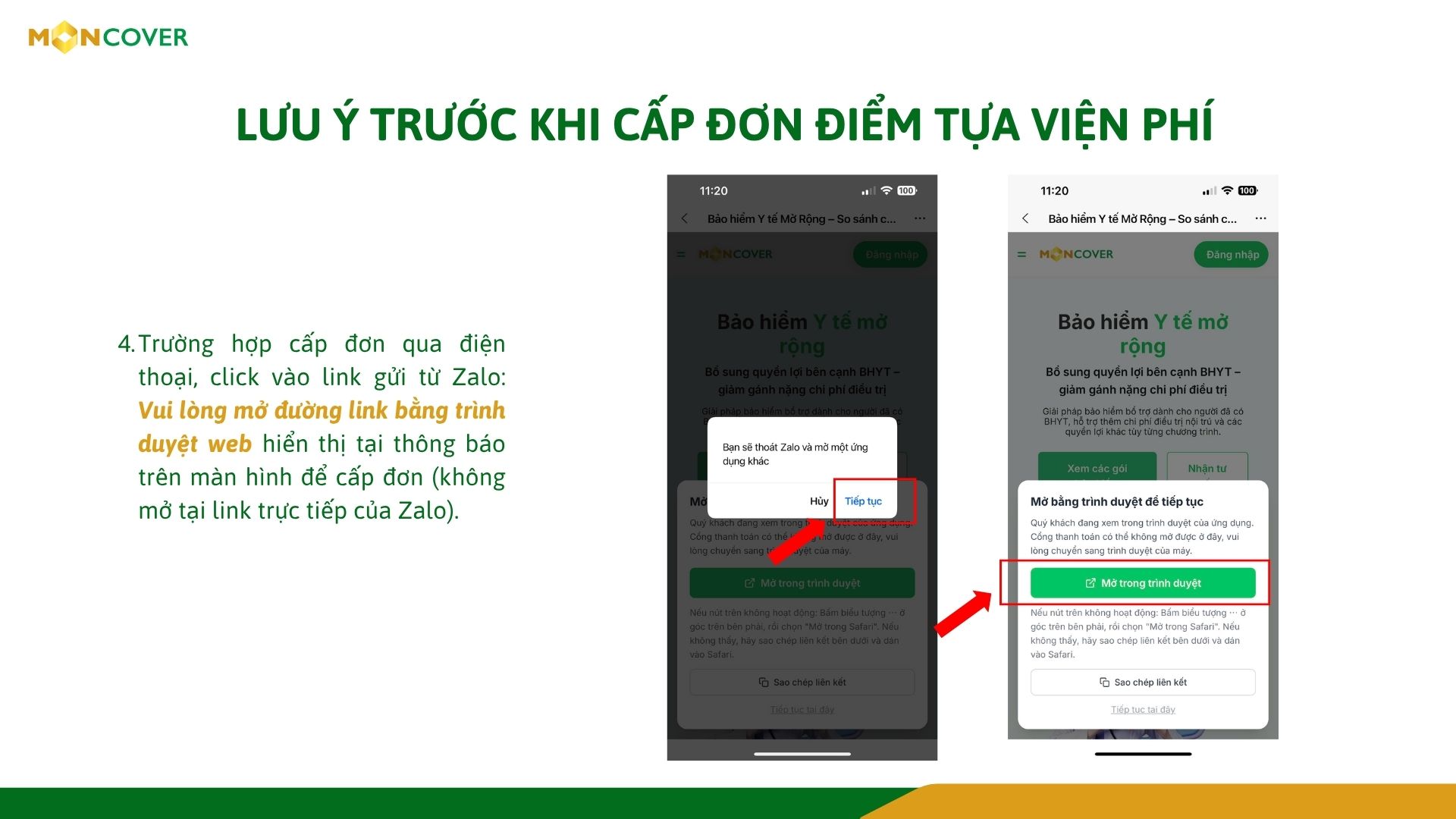 Hướng dẫn cấp đơn Sản phẩm bảo hiểm y tế mở rộng Điểm tựa viện phí