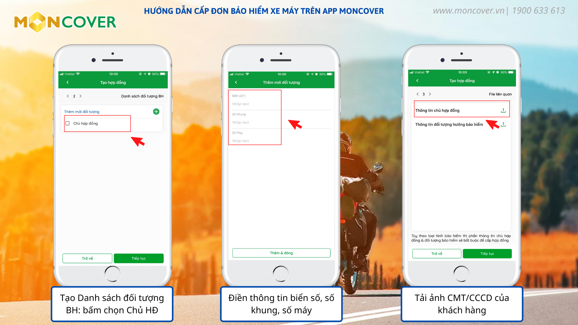 Hướng dẫn bán bảo hiểm xe máy trên app Moncover
