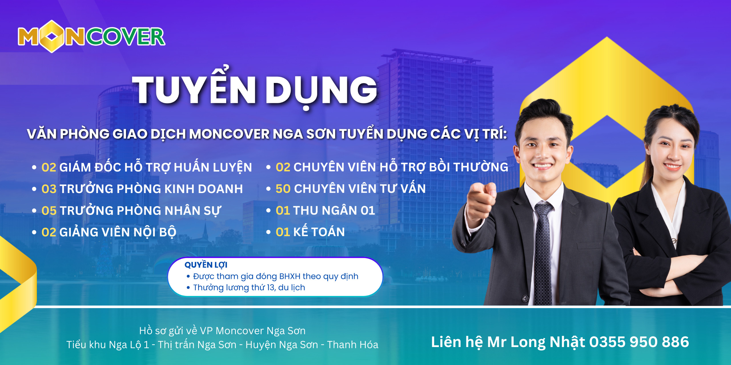 Tin tuyển dụng - Văn phòng giao dịch Moncover Nga Sơn