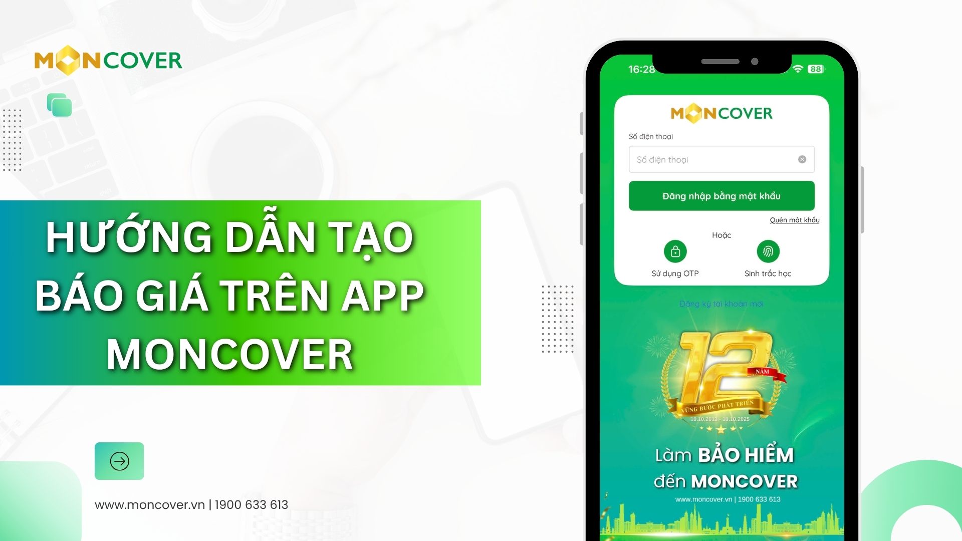 Hướng dẫn tạo báo giá trên app Moncover