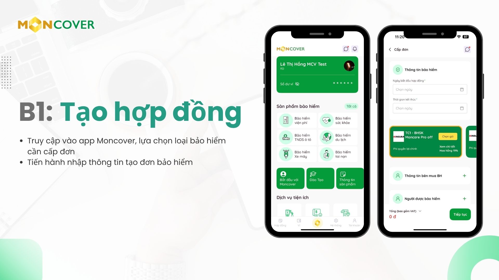Hướng dẫn trả góp trên app Moncover