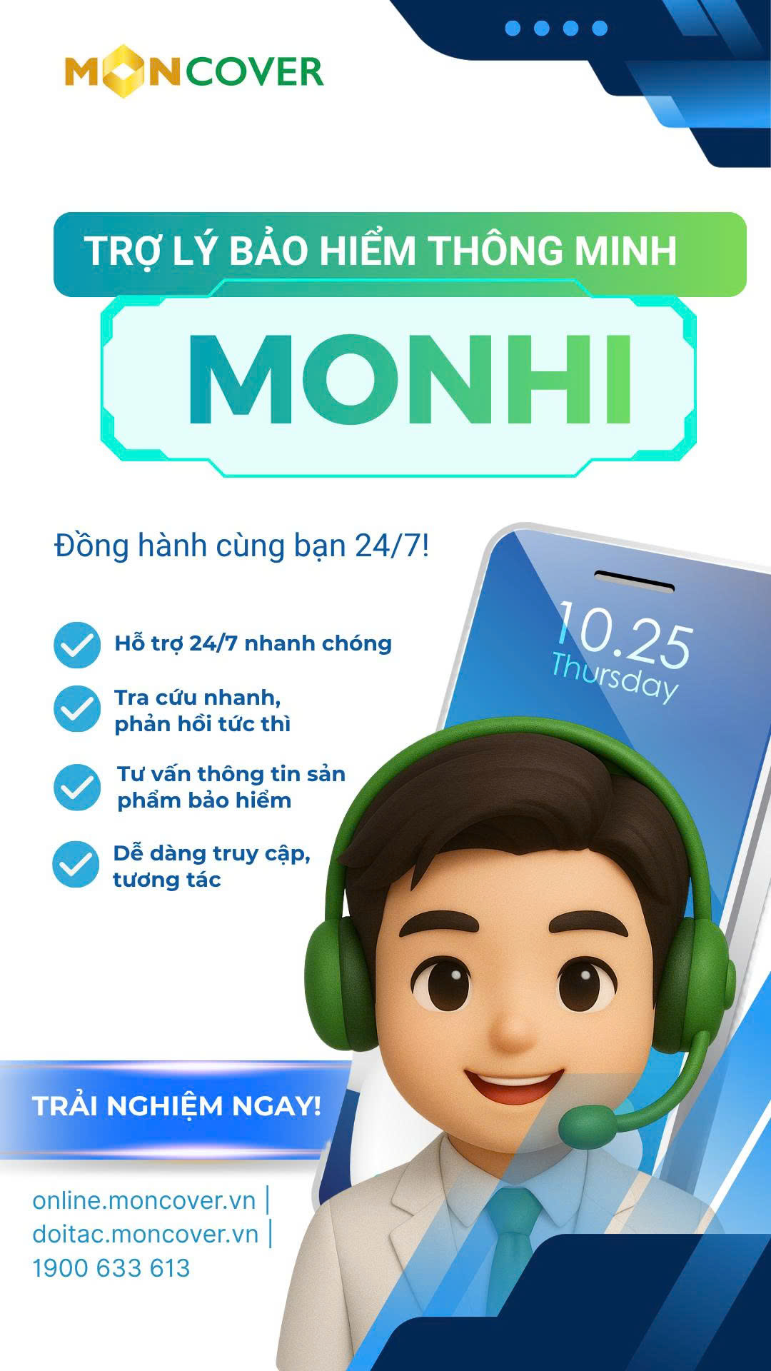 Moncover ra mắt trợ lý thông minh MonHi trên trang dành cho đối tác