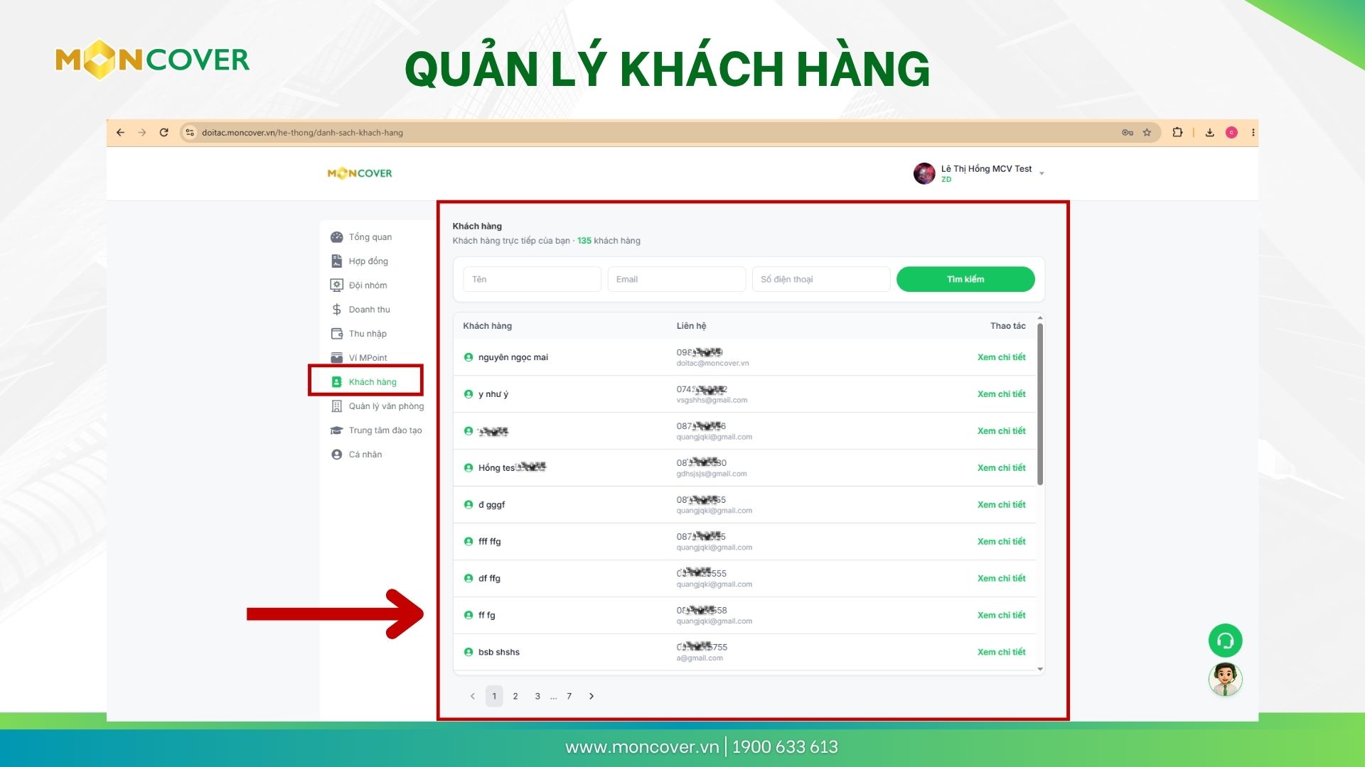 Hướng dẫn sử dụng phần mềm Moncover trên web