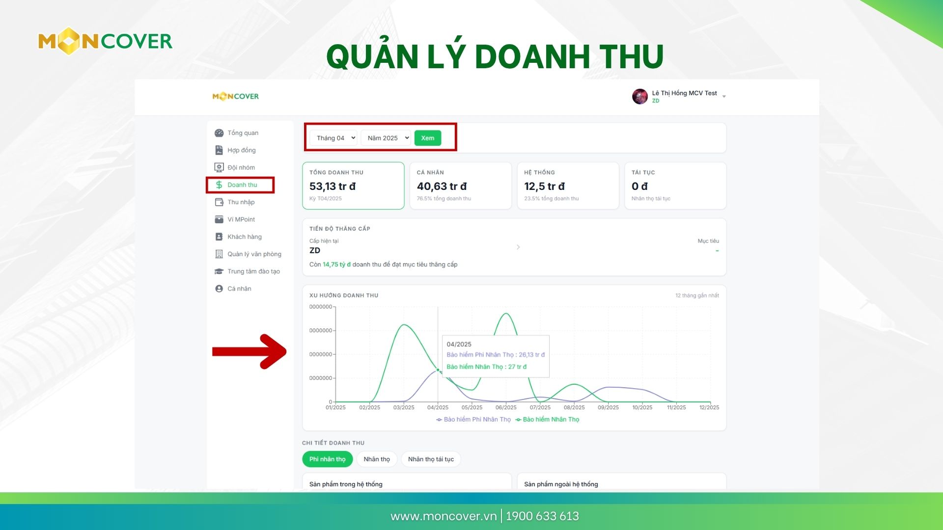 Hướng dẫn sử dụng phần mềm Moncover trên web