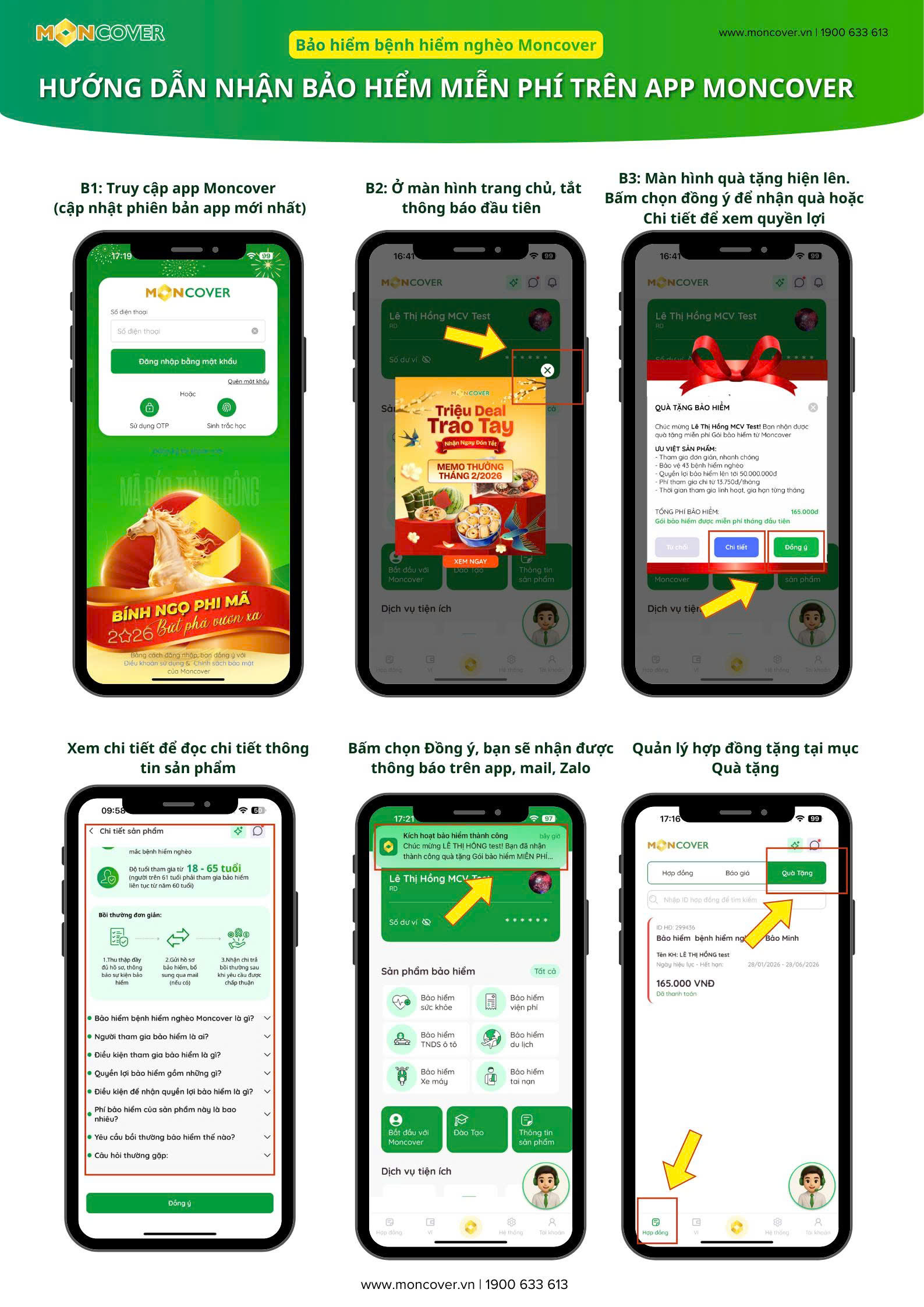 Thông tin Quà tặng bảo hiểm Bệnh hiểm nghèo Moncover